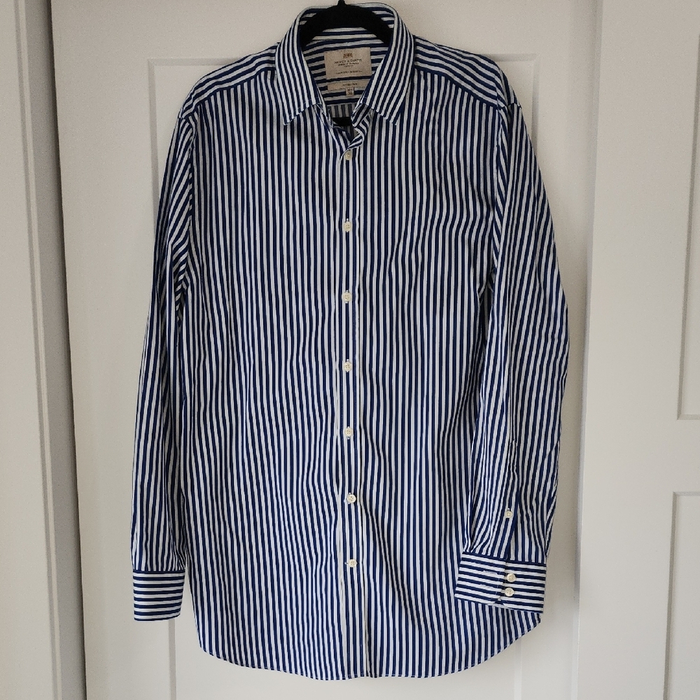 Hawes & Curtis Clasic Blue & White Striped Men's Shirt